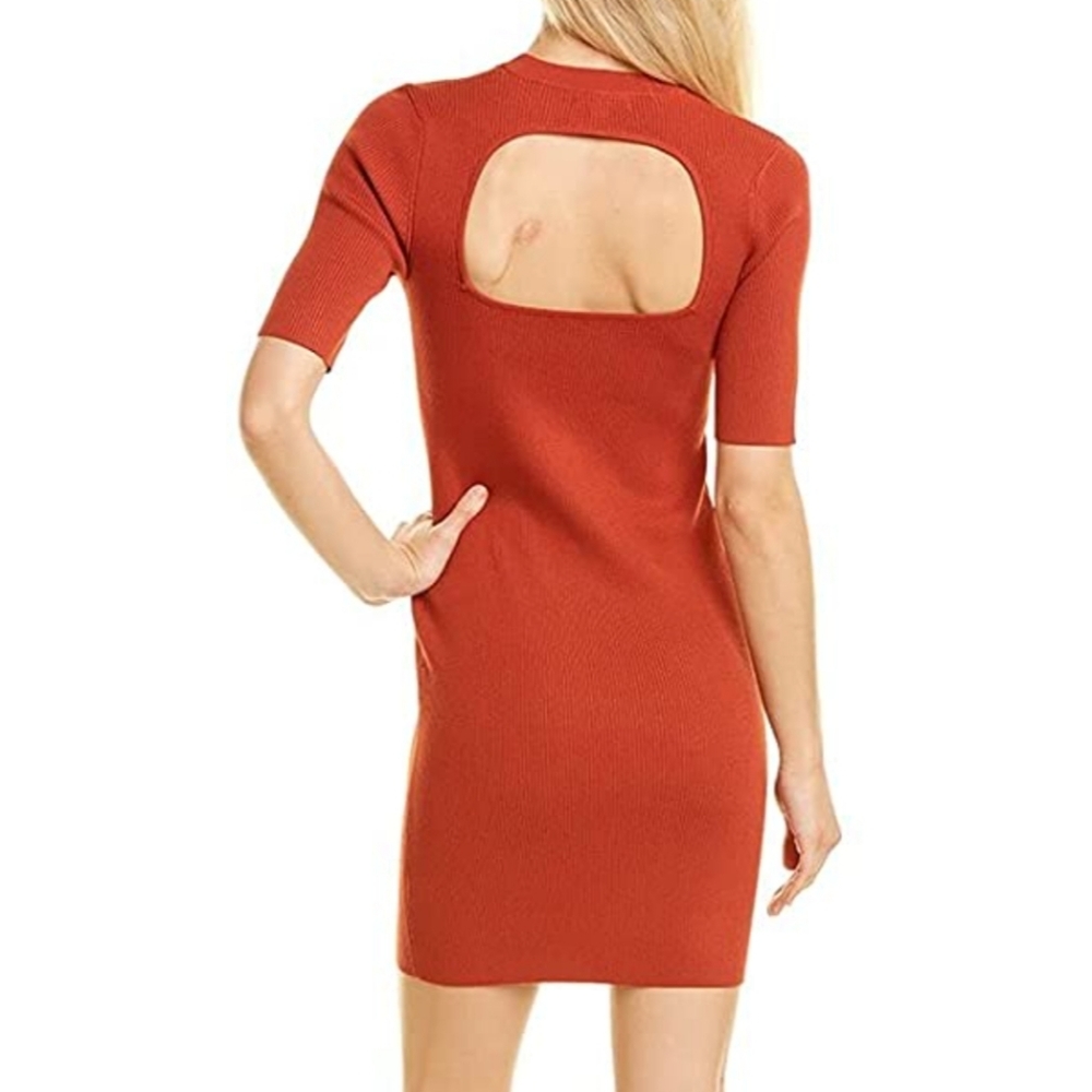 525 AMERICA OPEN BACK FITTED DRESS - RED - M - NWOT - Picture 2 of 6